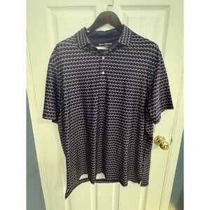 Hickey Freeman Golf Shirt XL Collared Polo Short Sleeves Purple/Gray Performance